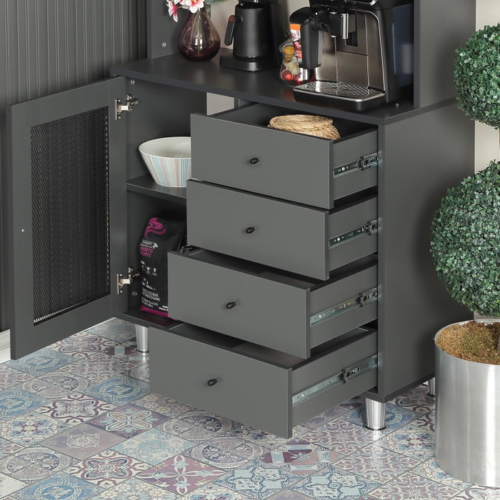 Hanah Home Armario Multiusos Grano 96 - Anthracite